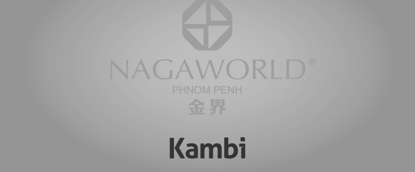 Nagaworld Logo with Kambi logo beneath symbolising a partnership.