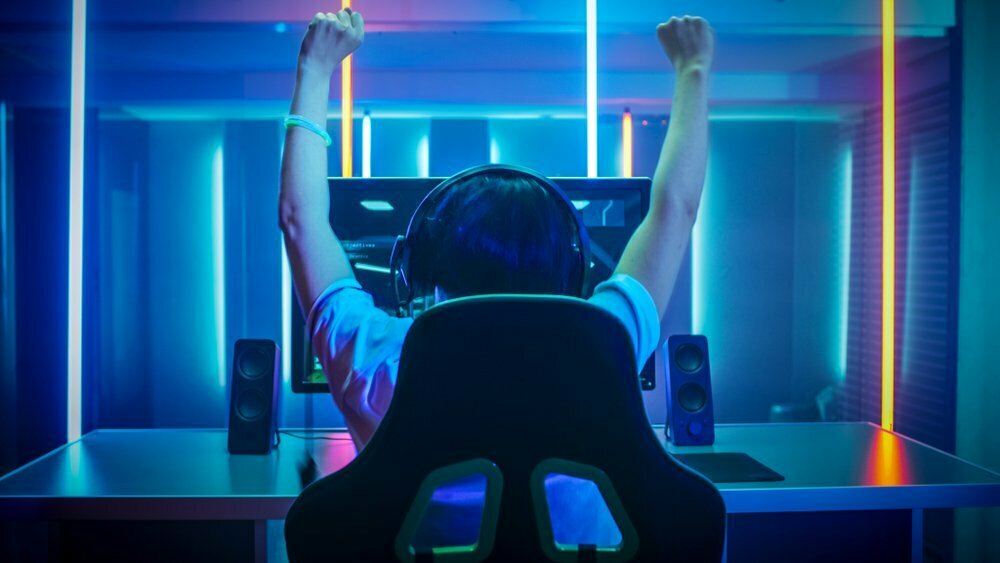 Professional,Gamer,Playing,And,Winning,In,First-person,Shooter,Online,Video