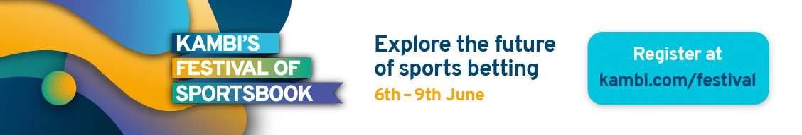 A banner for Kambi's Festival of Sportsbook showing the date as 6th - 9th June, and a website url for the festival to register which is kambi.com/festival.