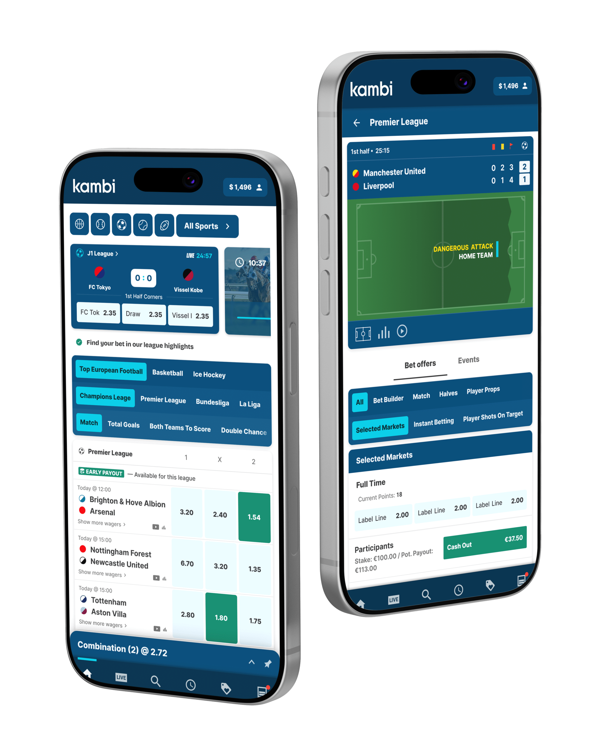 Kambi Sportsbook mobile devices